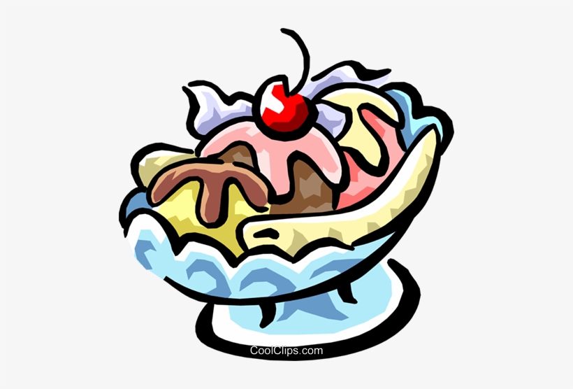 Banana Split, Soda Fountain Royalty Free Vector Clip - Dreaming Of An Ice Cream, transparent png