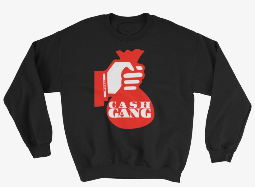 Bodi™ Cash Gang Money Bag Crew Neck Sweatshirt Being - Cup Of Tae With Suga, transparent png