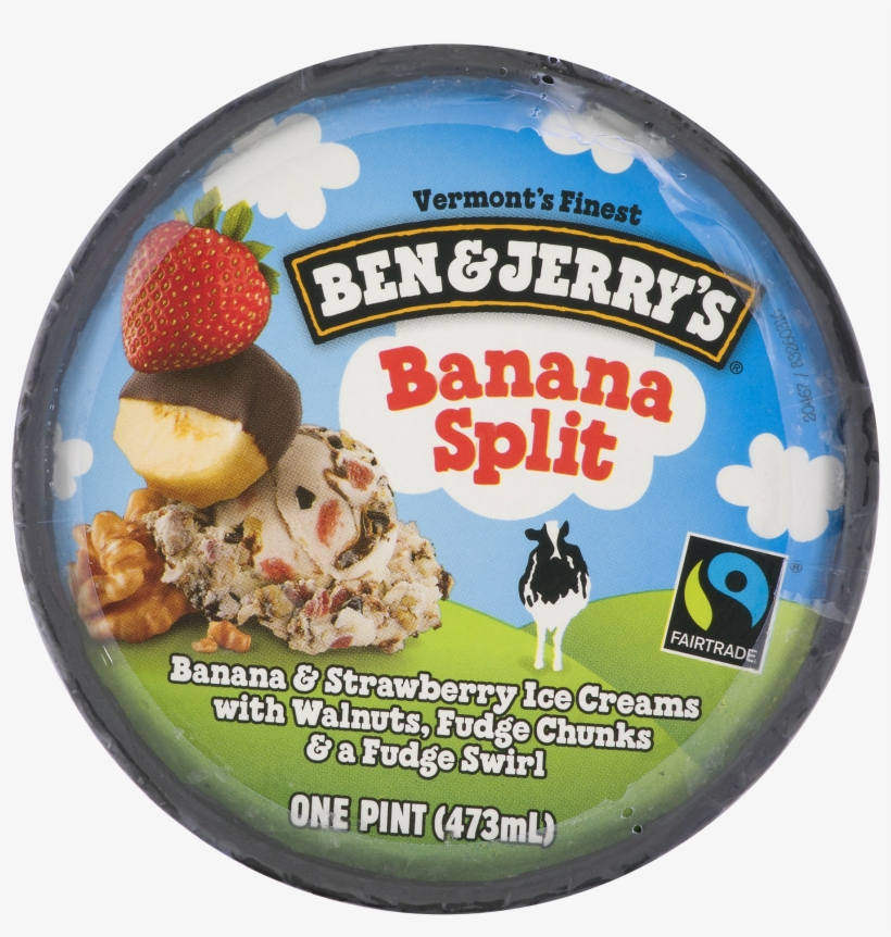 Banana Split - Ben & Jerry's Ice Cream Banana Split 16 Oz, transparent png