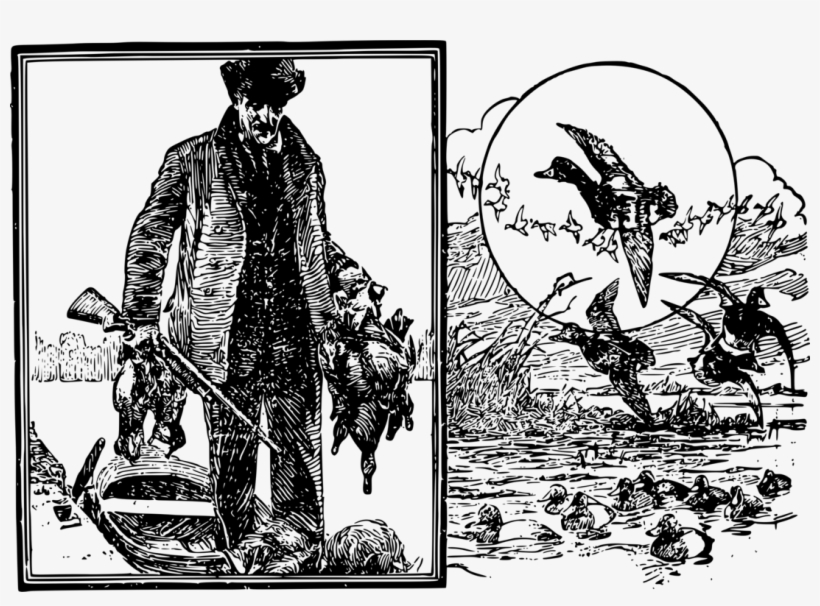 Duck Hunting Free Waterfowl Hunting Goose - Duck Hunt Images Black And White, transparent png