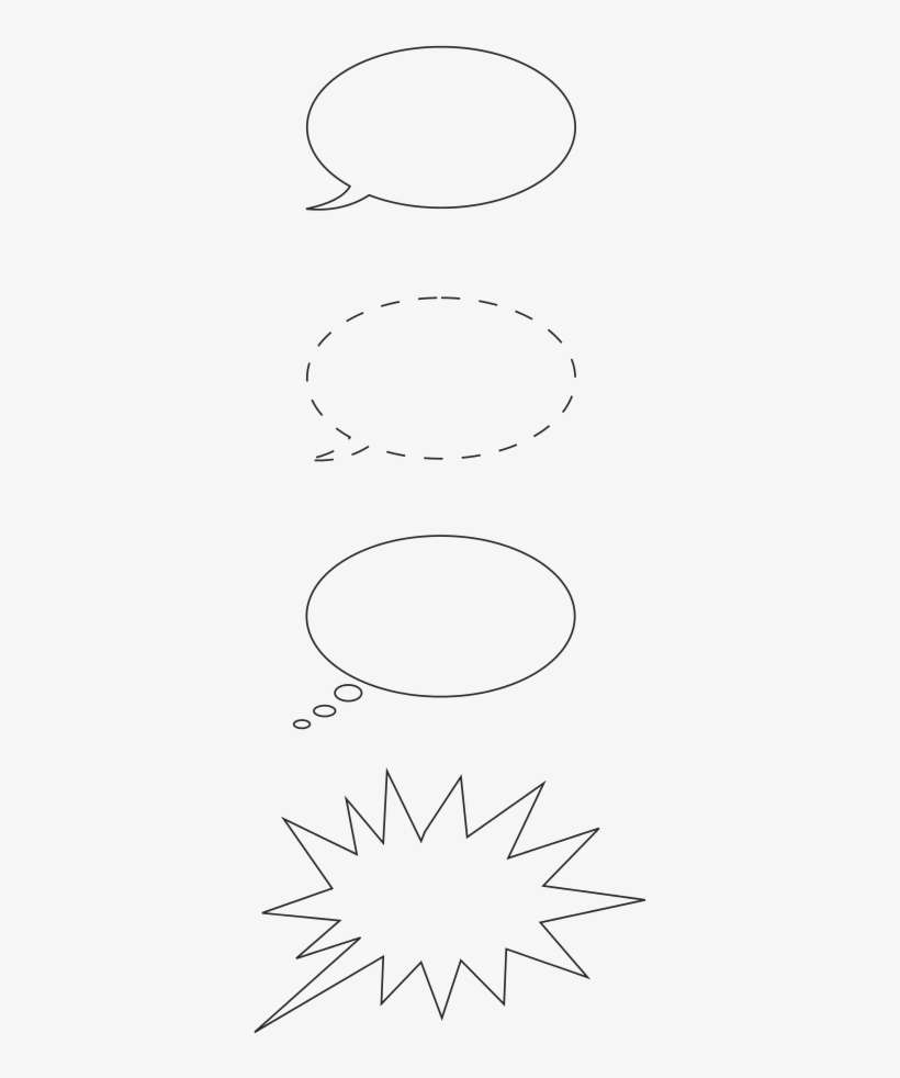 The Four Most Common Speech Balloons, Top To Bottom - Balloon Vignette, transparent png
