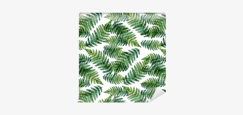 Tropical Watercolor Abstract Pattern With Fern Leaves - Watercolor Painting, transparent png