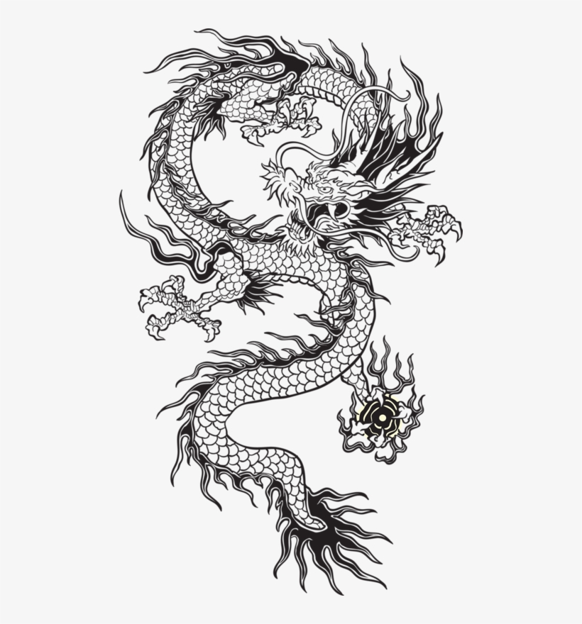 Transparent Chinese Dragon Tumblr Black And White - Transparent Chinese Dragon, transparent png