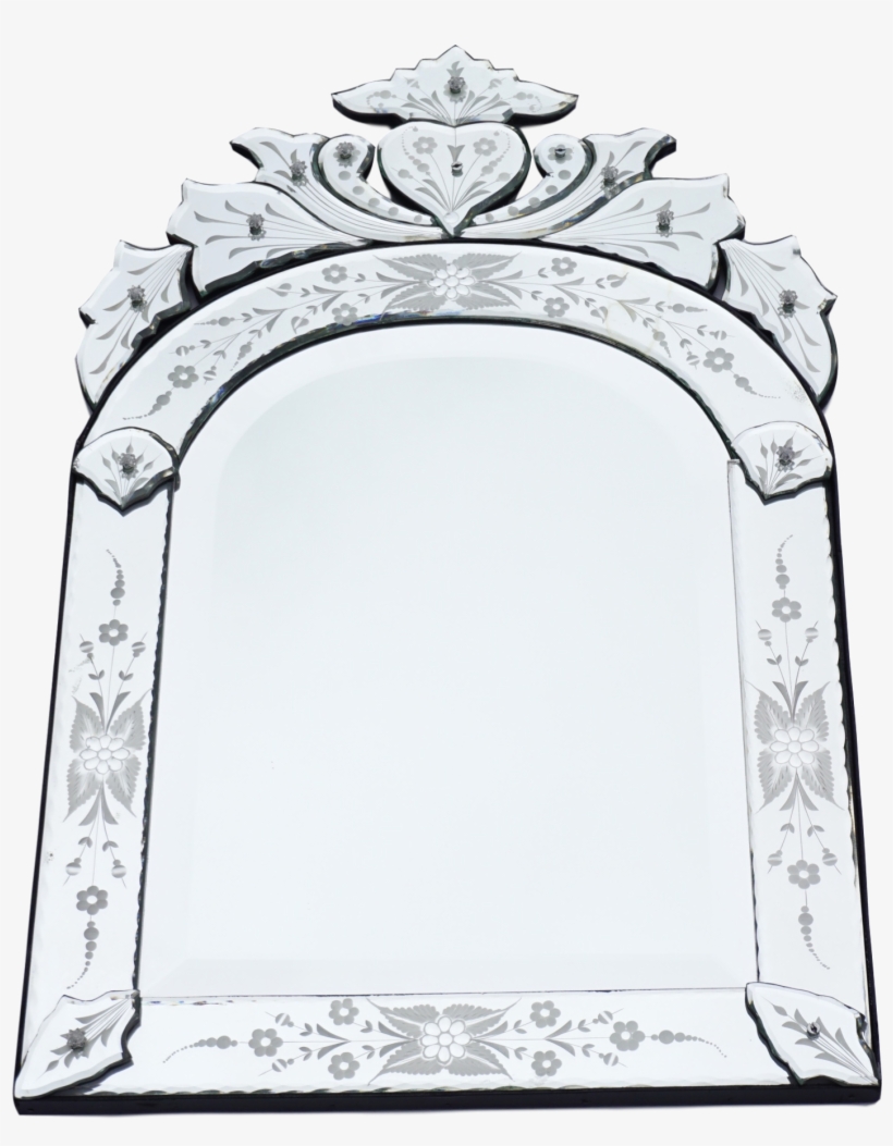 Large Black & Gold Rectangular Mirror By Milch & Sons - Mirror, transparent png