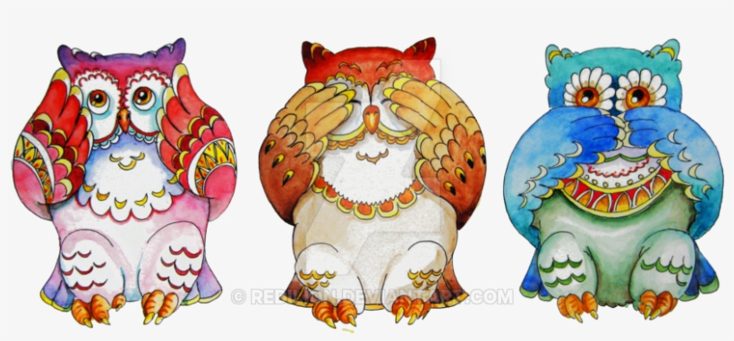 Interpretation Of Famous Three Wise Monkeys Image Watercolor - Art, transparent png