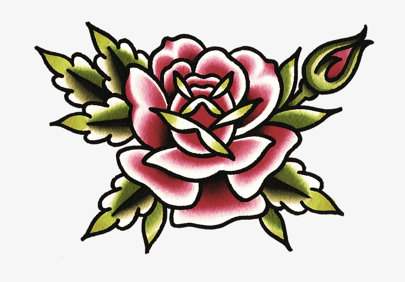 Flower Tattoo Png - Transparent Background Rose Tattoo Png, transparent png
