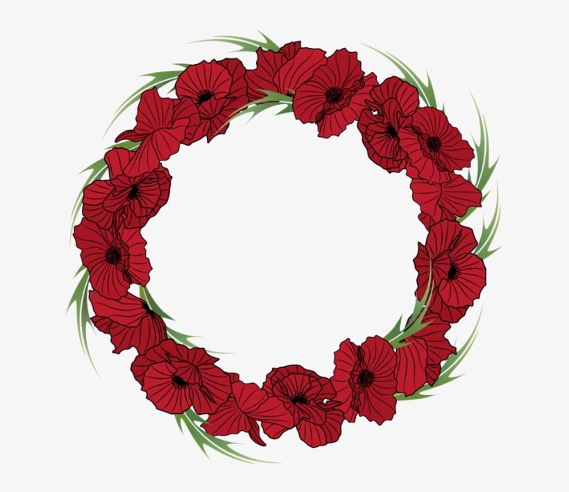 Red Flower Clipart Wreath - Floral Red Wreath Png, transparent png