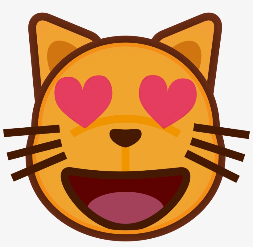 Vector Cat Face - Heart Eye Cat, transparent png