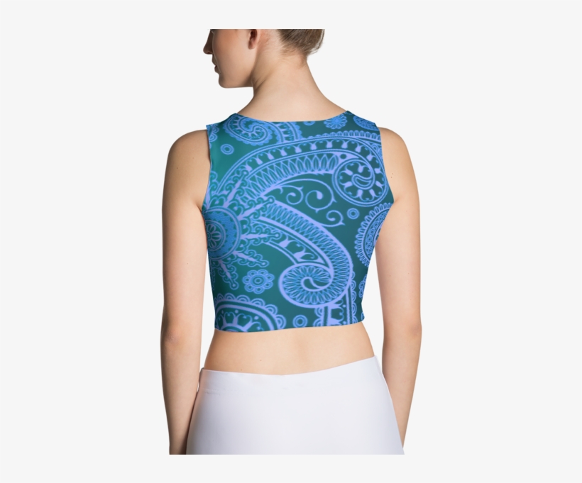 Designs By Sengbe Paisley Swirl Blue Crop Top - Crop Top Purple, transparent png