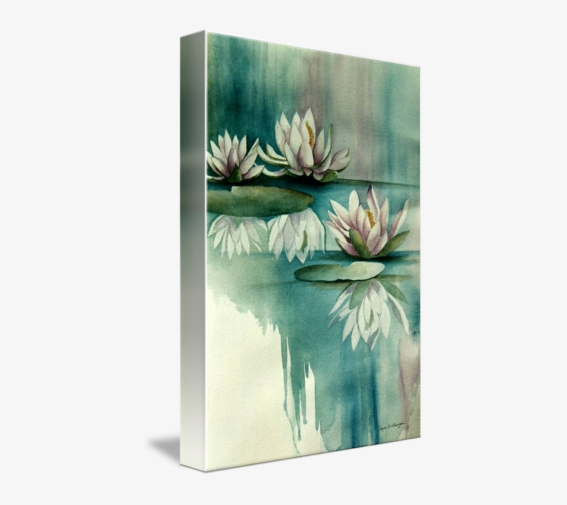 "mirrored Lilies" By Jayne Morgan, Dunnellon // Original - Gallery-wrapped Canvas Art Print 11 X 16 Entitled Mirrored, transparent png