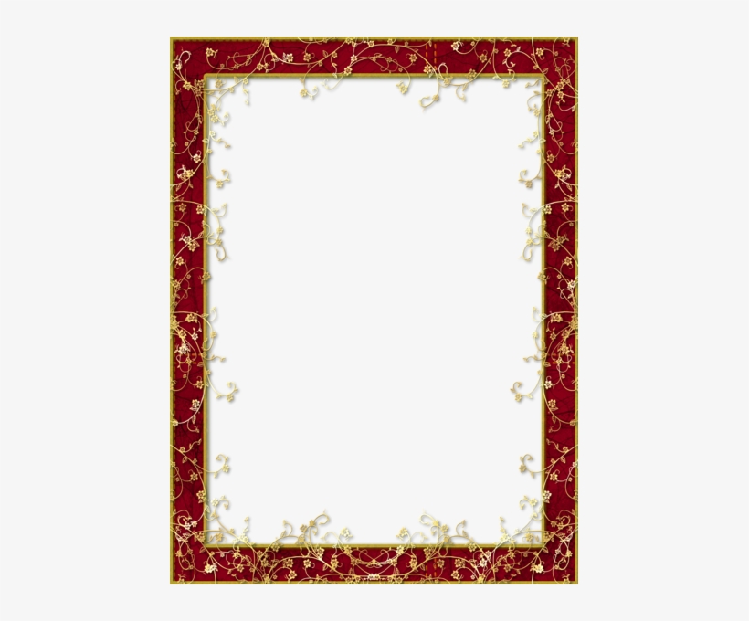 Flower Frame Png, Paper Frames, Wooden Frames, Red - Red And Gold Borders, transparent png