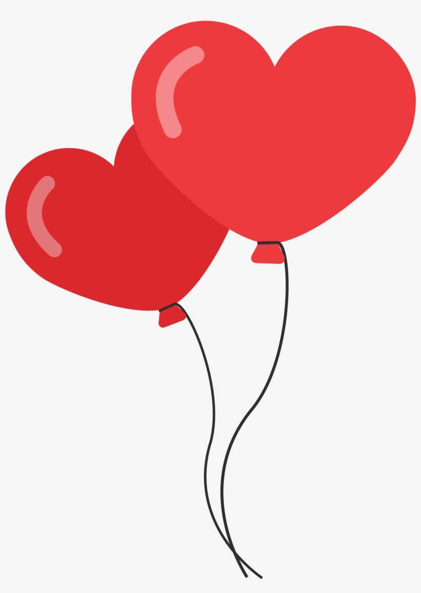 Heart Shaped Balloons Png Image - Love Balloon Vector Png, transparent png