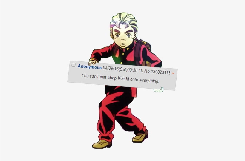 楽制作 Onemusic To Be Continved Anonymous 04/09/16 - Diamond Is Unbreakable Koichi Pose, transparent png