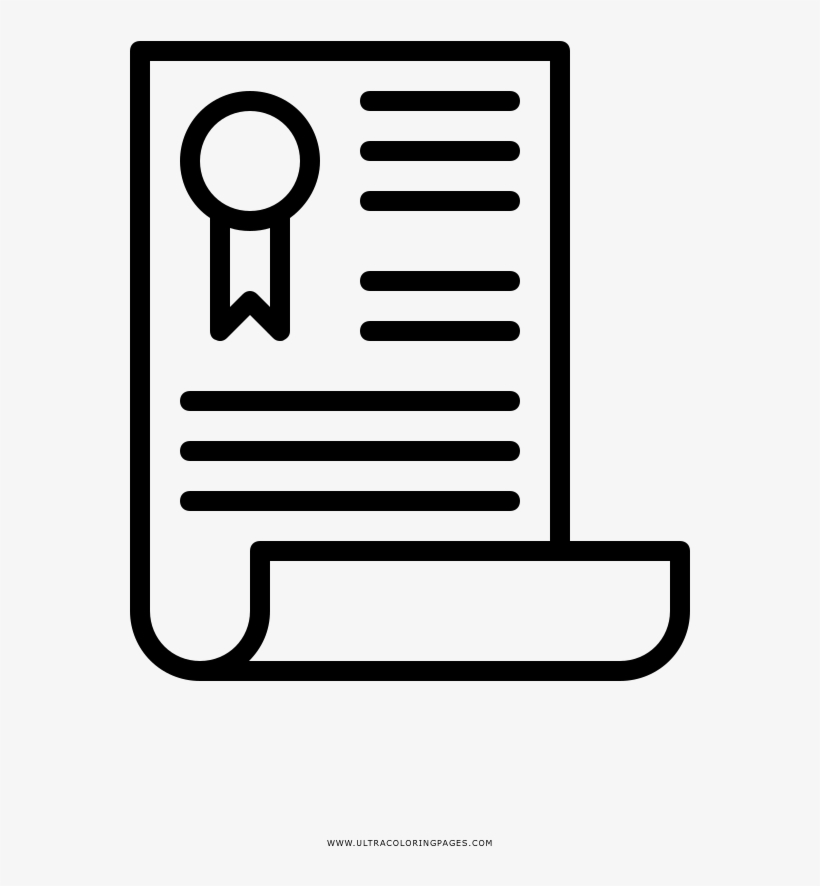 Diploma Coloring Page - Illustration, transparent png