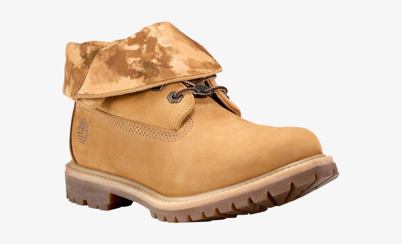 Wheat Nubuck With Watercolor Print - Timberland Womens Authentic Roll Top Boots Size 4 In, transparent png