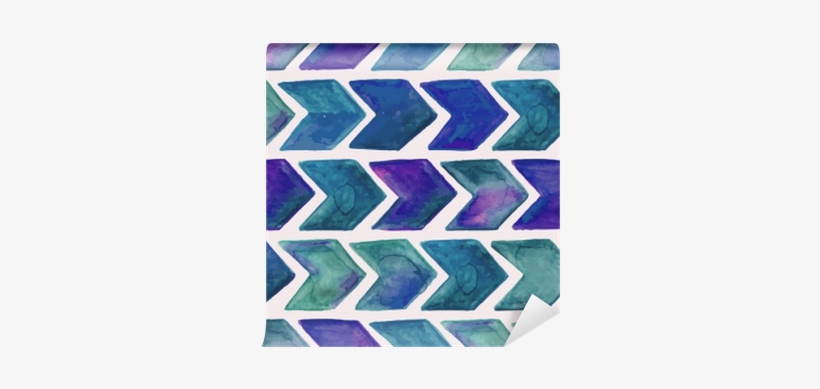 Vector Seamless Watercolor Geometric Pattern With Arrows - Marmont Hill 'falling Peacock' Framed Painting Print,, transparent png