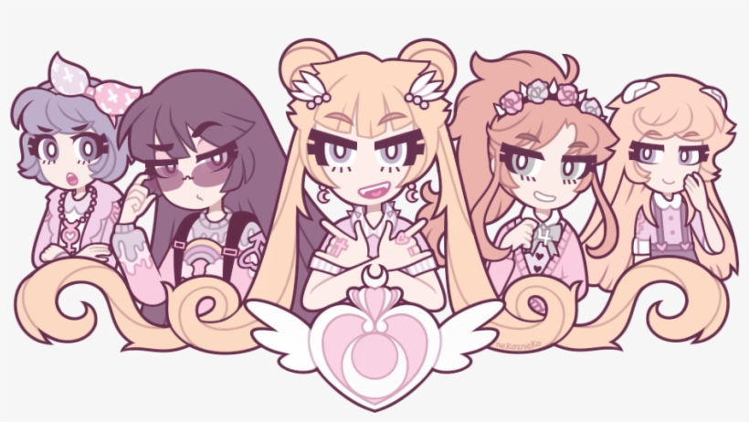 Pastel Sailor Moon Cuties By Nekozneko On Deviantart - Sailor Moon Pastel Goth, transparent png