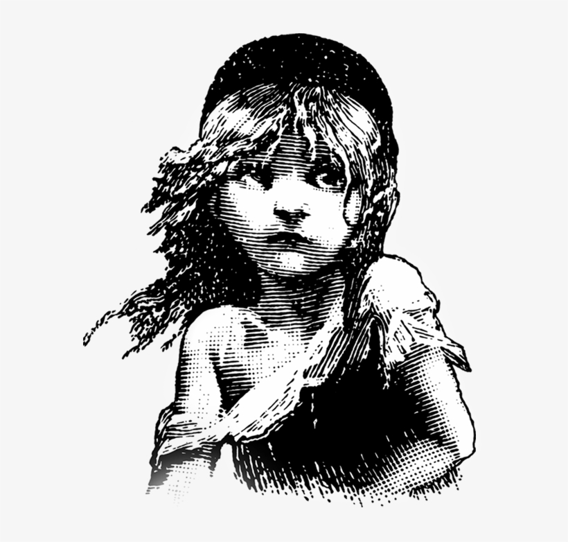 Les Miserables, Digital Collage, Penguin, Tees, Les - Les Miserables Cosette Drawing, transparent png