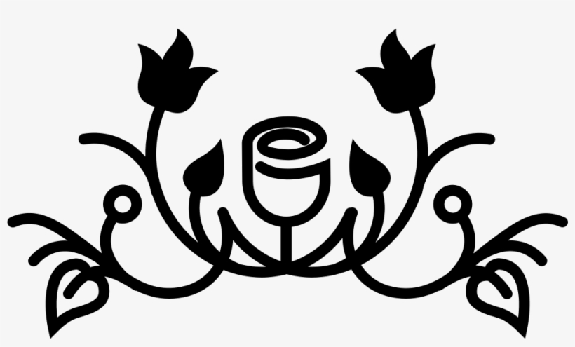 Floral Design With Flowers Leaves And Buds On Vines - Icon Png Flowers, transparent png