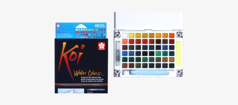 Koi Water Colors Pocket Field Sketch Box - Koi Watercolor 48 Set, transparent png
