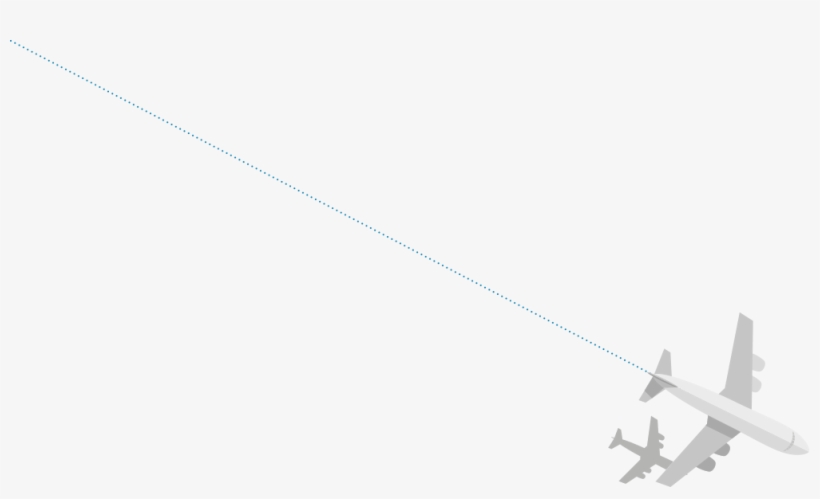 Plane With Dotted Line - Plane With Dotted Line Png, transparent png