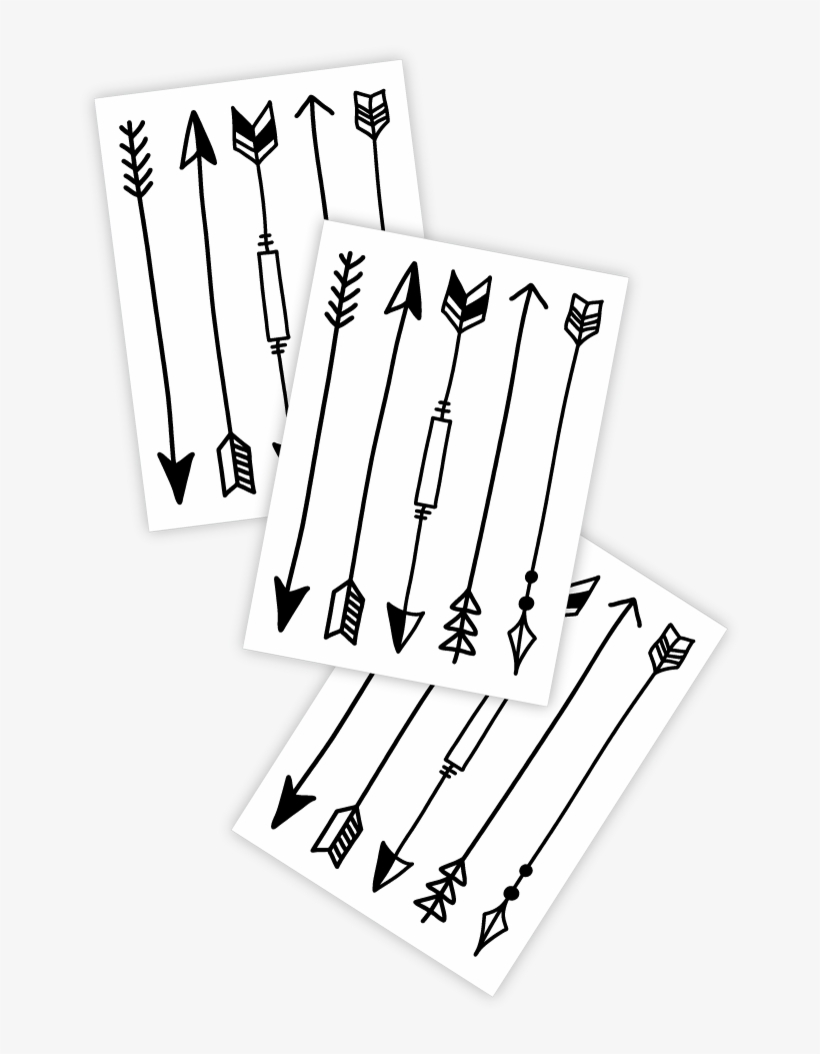 High Quality Temporary Tattoos «doodle Arrows» With - Skin, transparent png