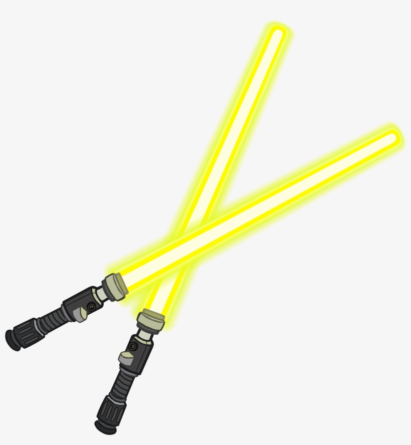 Dual Lightsabers Icon - Star Wars Lightsaber Yellow, transparent png