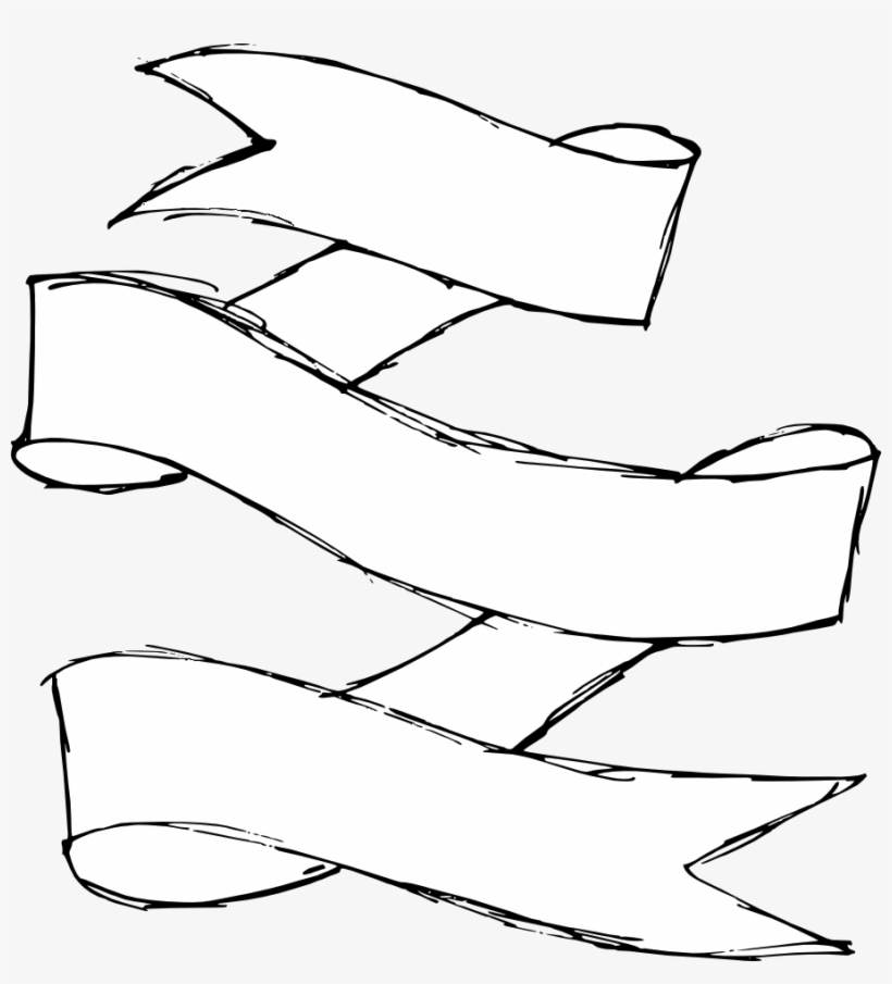 9 Hand Drawn Banner Ribbon - Illustration, transparent png