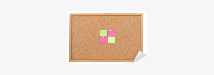 Blank Sticky Notes Pinned On Cork Memo Board Sticker - Construction Paper, transparent png