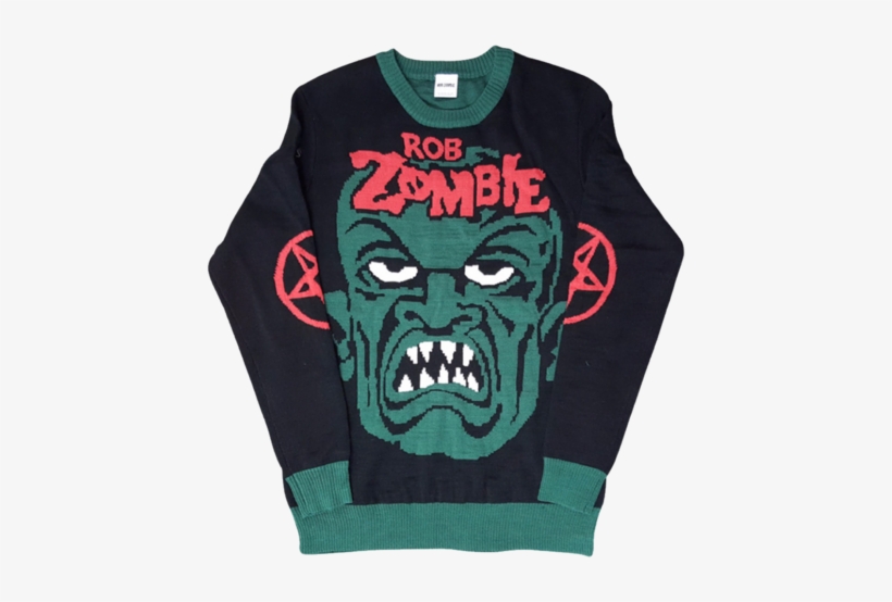 Zombie Face Green Sweater - T-shirt, transparent png