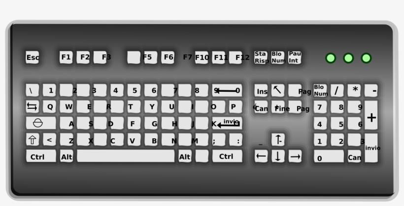Keyboard Graphic Library Download - Computer Keyboard, transparent png