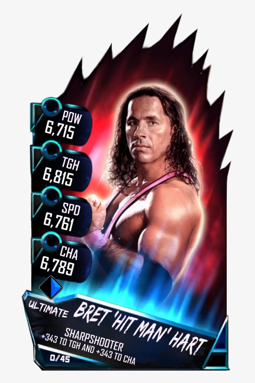 Ultrarare Supercard Brethart Legendary Fusion 6358 - Wwe 2k19 Bret Hart, transparent png