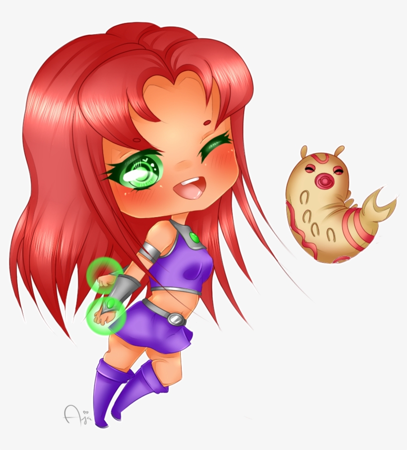 Png Black And White Download By Ajasama On Deviantart - Starfire Teen Titans Kawaii, transparent png