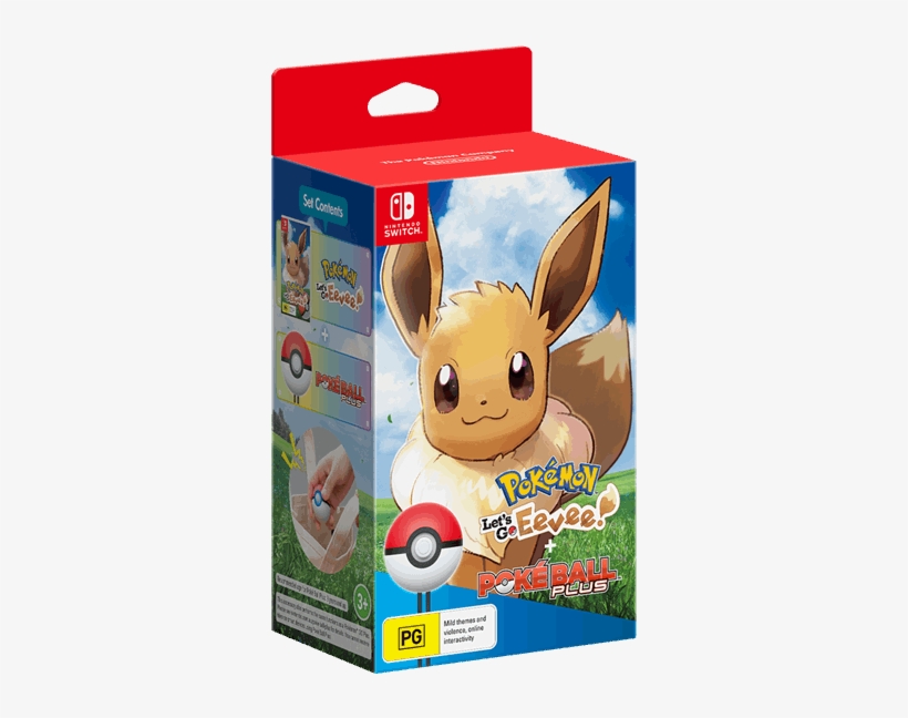 Eevee With Pokeball Plus - Nintendo Switch Pokemon Let's Go Bundle, transparent png