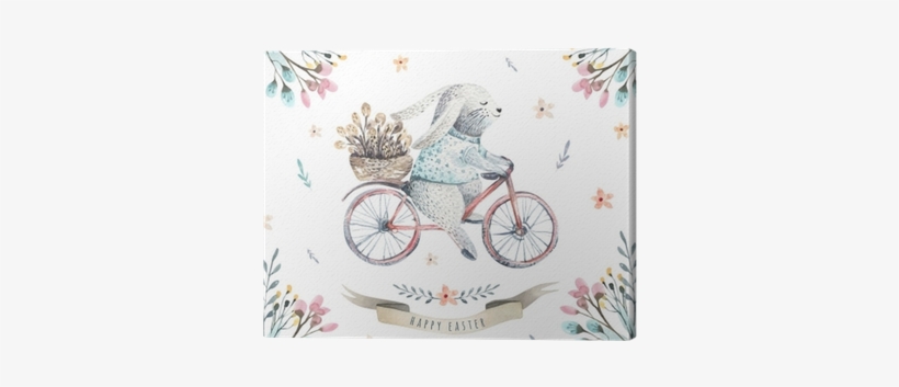 Picture Free Library Boho Drawing Cartoon - Clip Art Watercolor Easter Bunny, transparent png