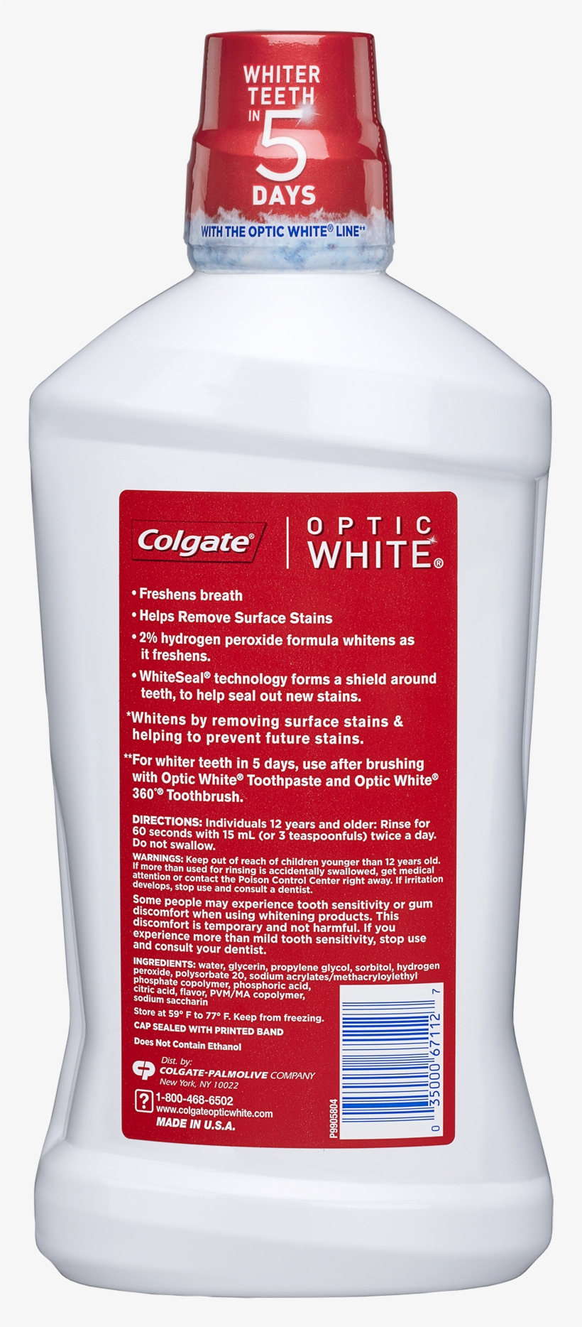 Colgate Optic White Whitening Mouthwash, Fresh Mint Colgate Optic