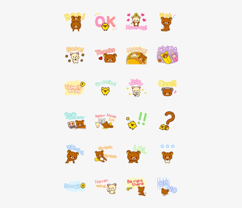 Line Official Stickers - Stickers Rilakkuma Png, transparent png