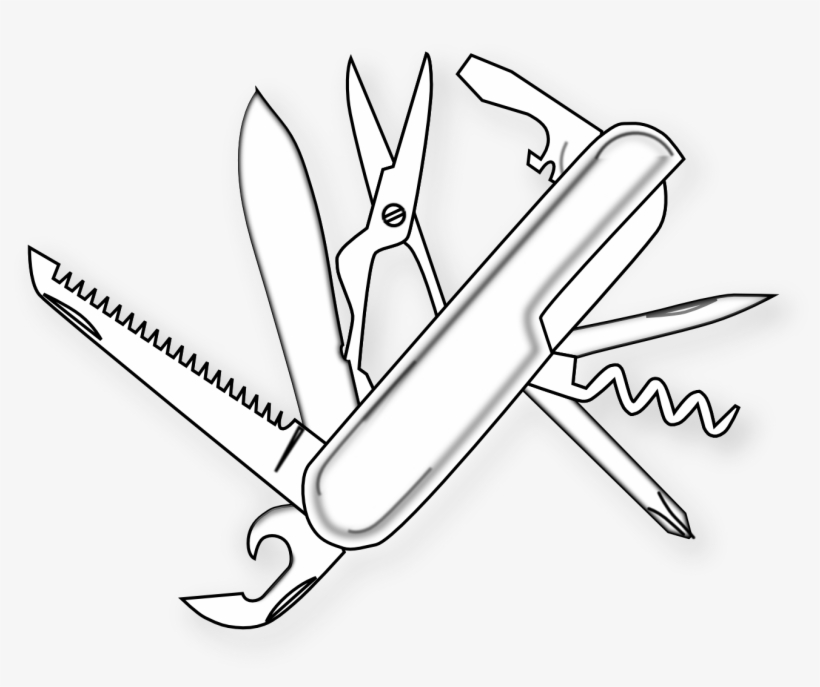 Drawn Knife Clipart - Swiss Army Knife Illustration, transparent png