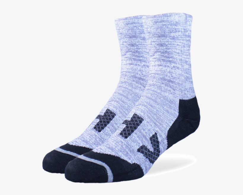 White Melange - Crew - Sock, transparent png