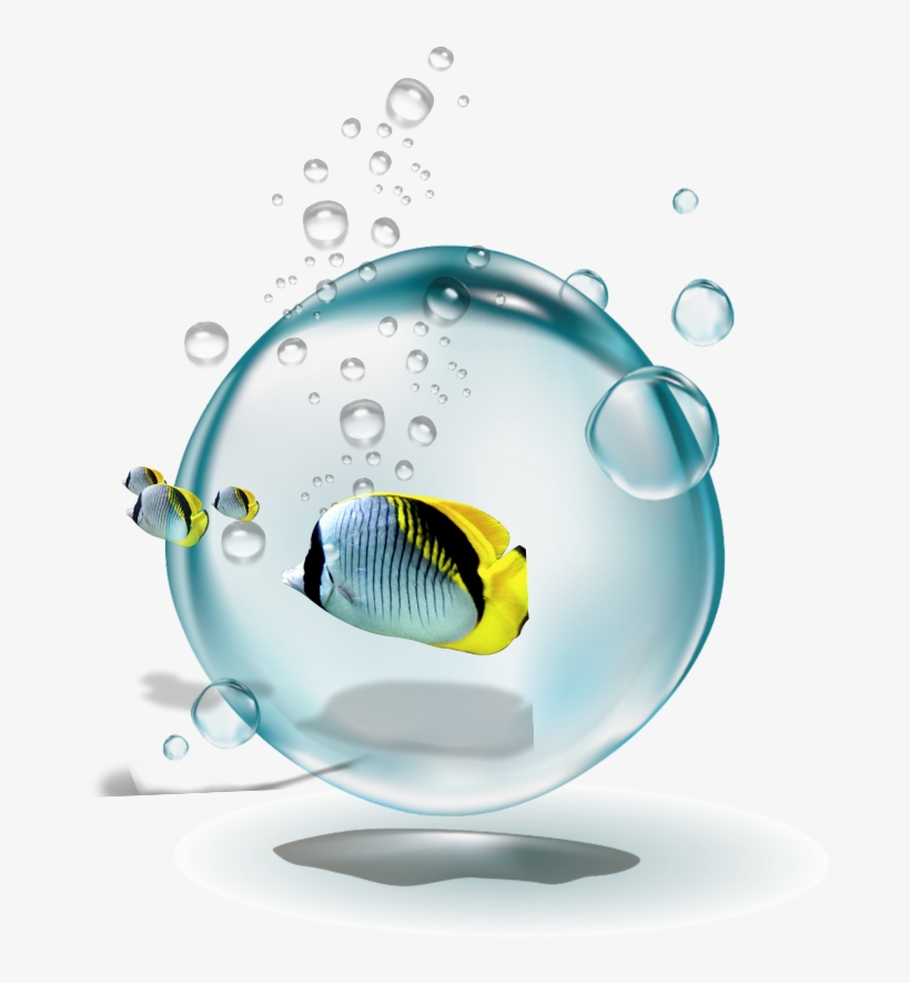 Ftestickers Water Bubbles Fish Yellow - Water, transparent png