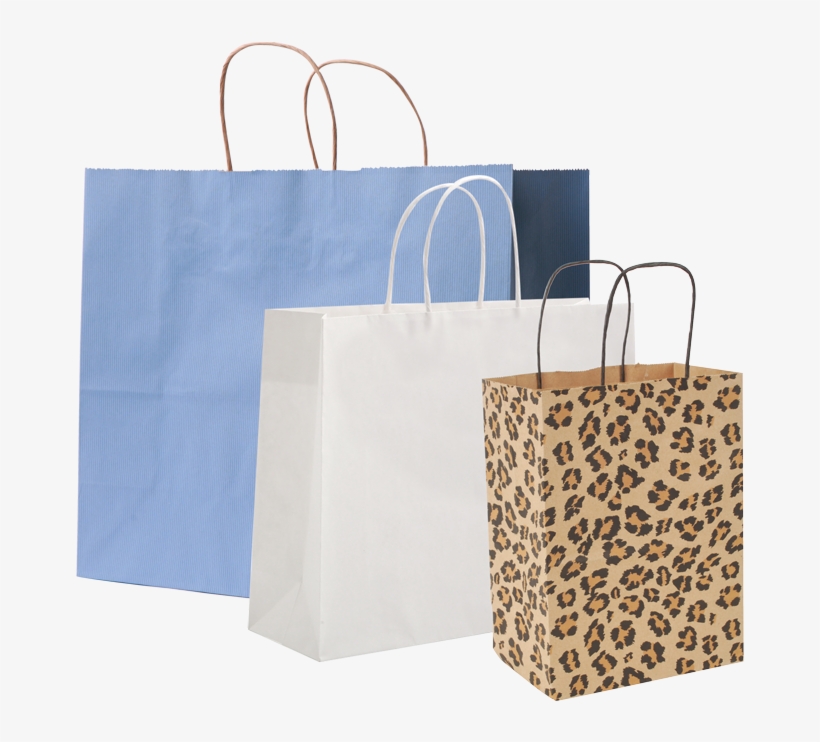 Twisted Handle Bags - Medium Leopard Brown Paper Shopper, transparent png