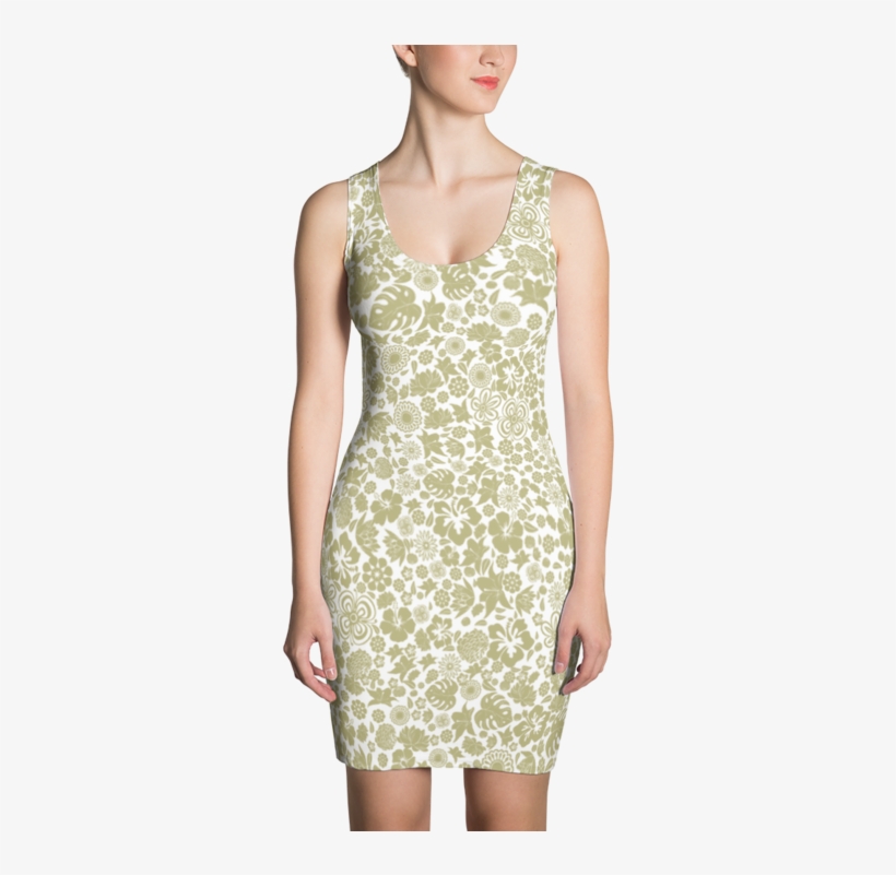 Multiple Flower Pattern On White Dress - Ice Cream Costume, Halloween Costume, Fun Costume,, transparent png