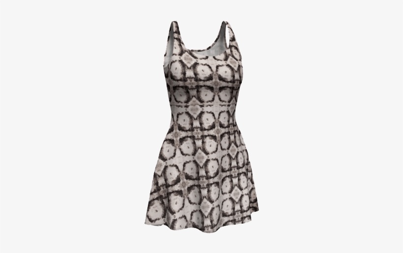 Sea Shell Black And White Flare Dress - Day Dress, transparent png