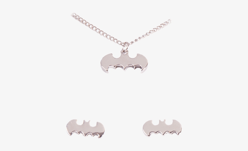 Batman Bat Symbol Necklace & Earring Set - Pendant, transparent png