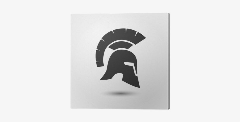 Vector Silhouette Roman Or Greek Helmet Canvas Print - Casco Troyano Vector, transparent png
