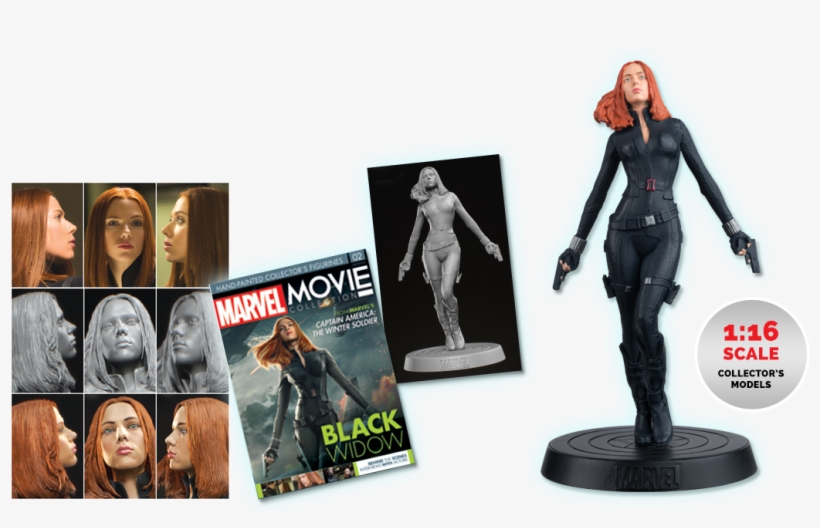 Together They Build Into The Ultimate Collection Of - Marvel: Movie Figure Collection #2 Black Widow, transparent png
