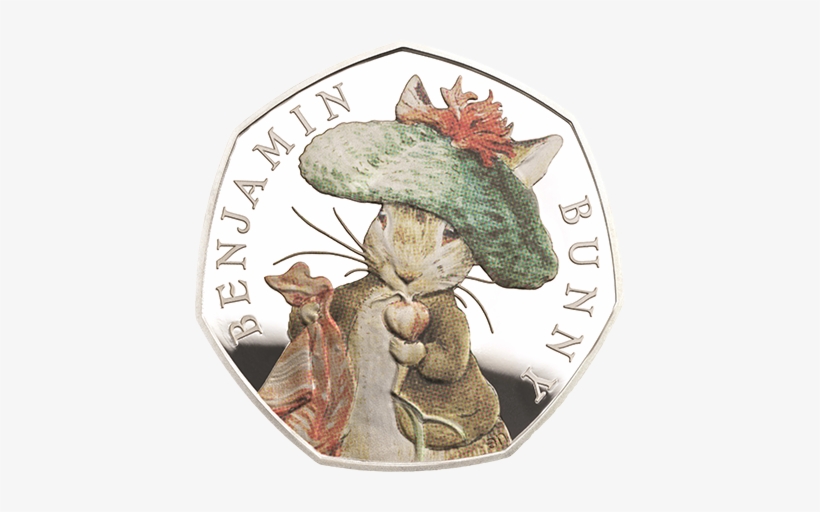 A Cousin Of Peter Rabbit, Benjamin Made His First Appearance - 50p Beatrix Potter Coins, transparent png