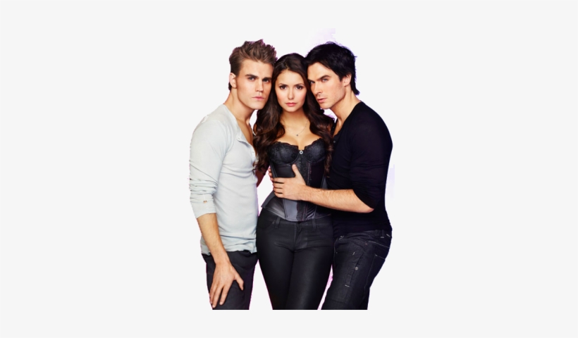 Png Diário De Um Vampiro - Vampire Diaries Elena Damon And Stefan, transparent png