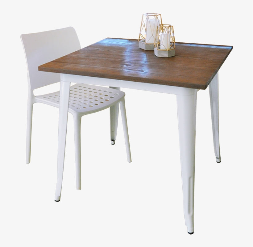 Replica Tolix Cafe Table Wood Top Large - Kitchen & Dining Room Table, transparent png