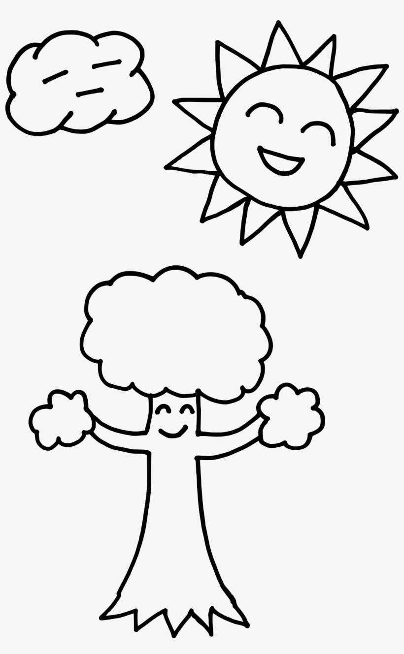 Happy Sun Drawing At Getdrawings - Coloring Pages Of Trees And Sun, transparent png